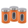 Canister Set 3 Piece with Window-Orange