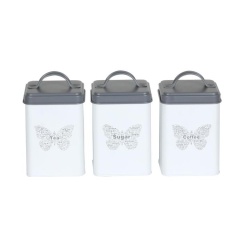Canister Set Square Butterfly-3 Piece