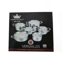 Cookware Set Aristocrat Stainless Steel Heavy Base with Solid Lids-12 piece
