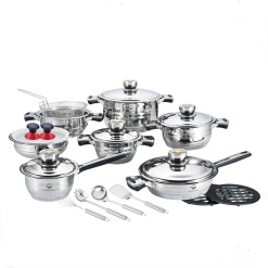 Cookware Set-Stainless Steel Heavy Duty Solid Lids-22 Piece