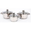 Cookware Set Stainless Steel with Glass Lids Tissolli-6 Piece