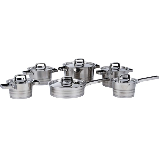 Cookware Set Totally Home Stainless Steel Heavy Base-12 Piece