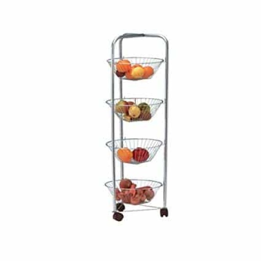 Fruit Vegetable Trolley Storage Rack With Wheels