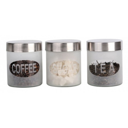 Canister Set Frosted Design - 3 Piece