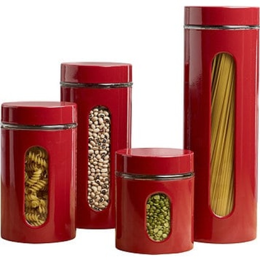 Canister Set Red-4 Piece
