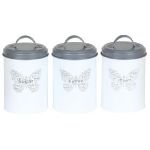 Canister Set Round Butterfly-3 Piece
