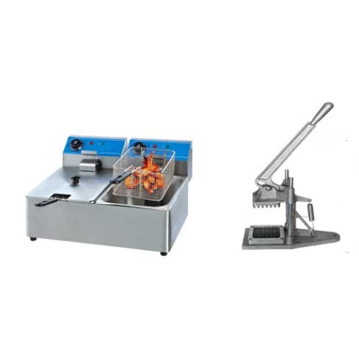 Electric Deep Fryer Double And Chip Cutter Combo