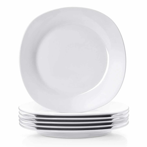 Dinner Plate Square-White 10.5 Inches