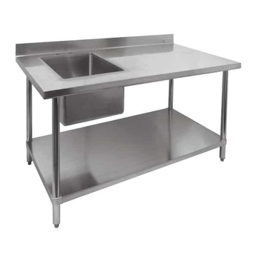 Commercial Stainless Steel Restaurant Kitchen Sink Unit-Single Bowl with Undershelf